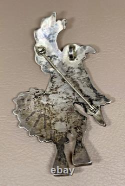 Zuni Pin Pendant Native American Sterling Silver 925 Signed Adrian E Wallace