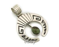 Zuni Pin Pendant Sterling Silver Natural Gemstone Vintage Signed JJ NIIHA