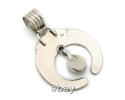 Zuni Pin Pendant Sterling Silver Natural Gemstone Vintage Signed JJ NIIHA