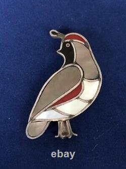 Zuni Quail Masterpiece Beautiful, Finely Made, Lifelike Zuni Quail Pendant/Pin