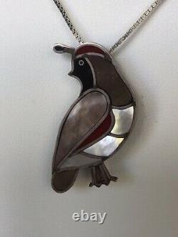 Zuni Quail Masterpiece Beautiful, Finely Made, Lifelike Zuni Quail Pendant/Pin