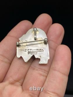 Zuni Rainbow Man VTG Native American Sterling Silver Turquoise Pendant Brooch