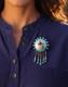 Zuni Signed Sun Face Inlay Pendant And Brooch Native American Jewelry