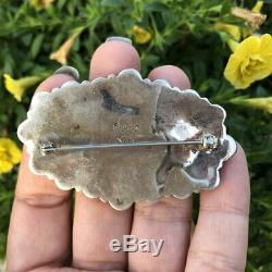 Zuni Spiny Oyster Sterling Pin Navajo Accessories Old Pawn Jewelry