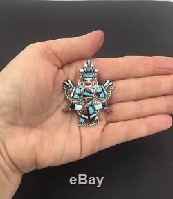 Zuni Sterling Silver Knifewing Pin Pendant Signed