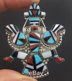 Zuni Sterling Silver Knifewing Pin Pendant Signed