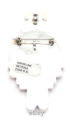Zuni Sterling Silver Multi-stone Water Bearer Inlay Pendant/Pin- Madeline Beyuka