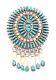Zuni Sterling Silver Turquoise Needlepoint Cluster Pendant/pin Beverly Etsate