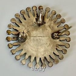 Zuni Sterling Silver Turquoise Needlepoint Pendant Pin Attributed Smokey Gehachu