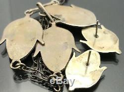 Zuni Tracy Bowekaty Corn Inlay Necklace Earrings Set Sterling Silver