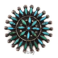 Zuni Turquoise Needle Point and Silver Pin c. 1930-40s