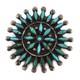 Zuni Turquoise Needle Point And Silver Pin C. 1930-40s