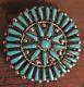 Zuni Turquoise Sterling Silver Needle Point Pendant Pin Signed
