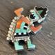 Zuni Vintage Rainbowman Brooch Sterling Silver Vintage Turquoise Abalone Nq