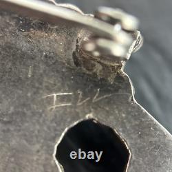 Zuni Vintage Rainbowman Brooch Sterling Silver Vintage Turquoise Abalone Nq