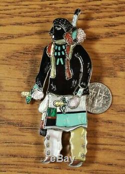 Zuni Ya'ana Kachina Inlay Pendant Pin Andrea Lonjose Shirley Collector jewelry