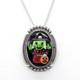 Zuni-mosaic Overlay Halloween Witch & Pumpkin Pin/pendant By Beverly Etsate