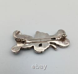 Zunitoon Mickey Mouse Sterling Silver Multi-Stone Inlay Pendant Pin Brooch
